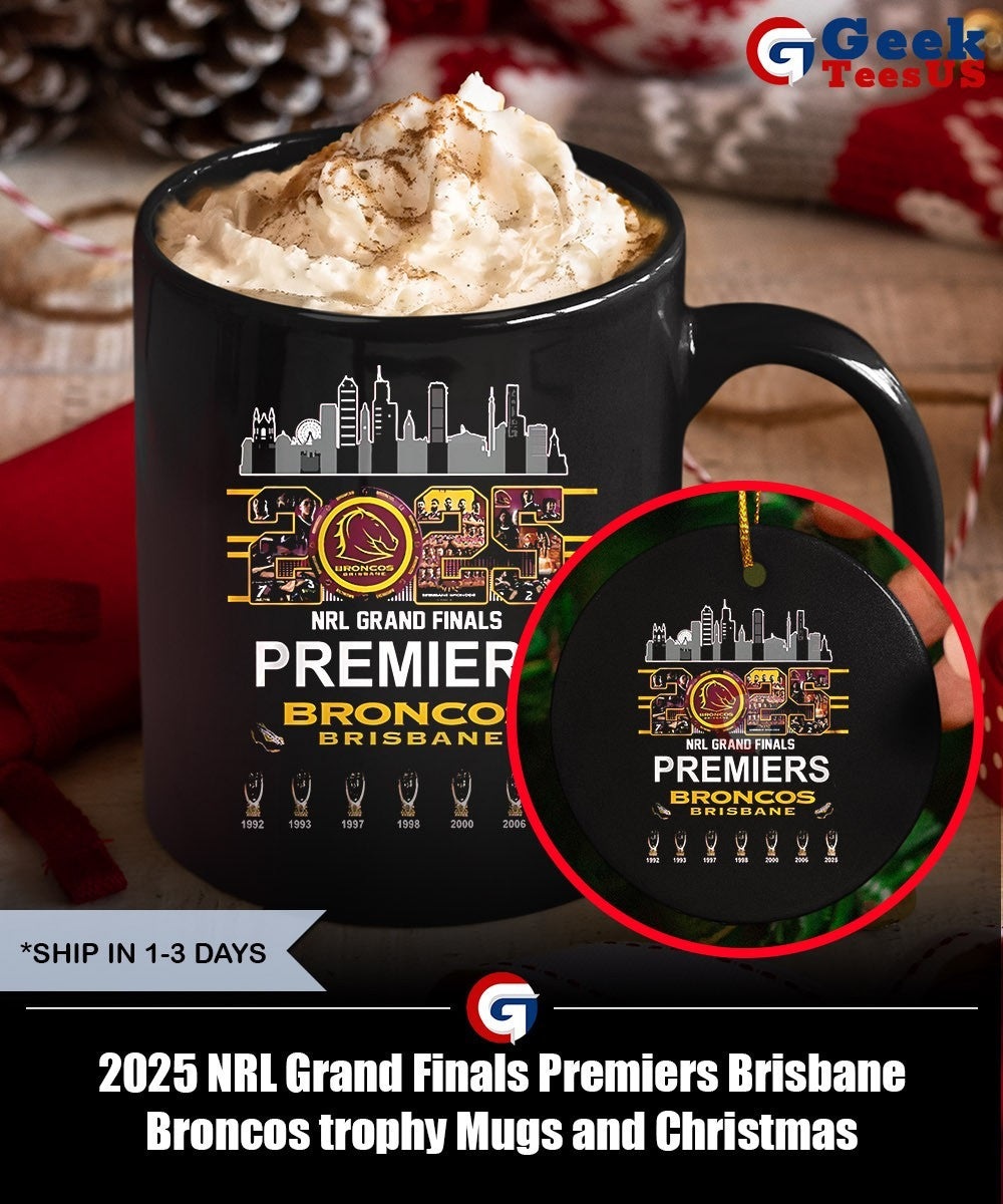 2025 NRL Grand Finals Premiers Brisbane Broncos trophy shirt