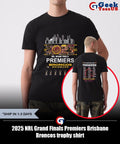 2025 NRL Grand Finals Premiers Brisbane Broncos trophy shirt