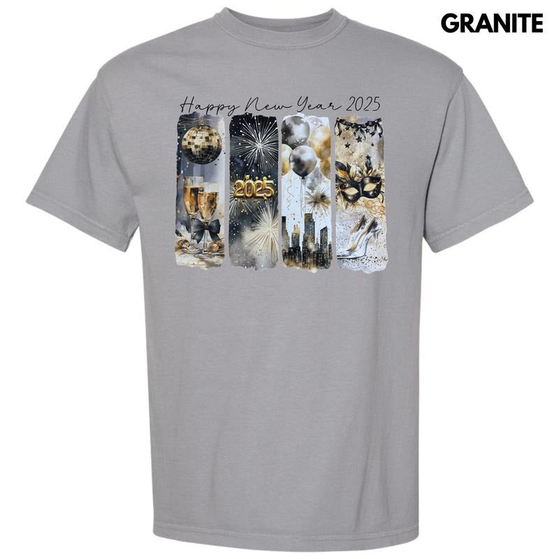 2025 New Year Scenes Comfort Colors T-Shirt Hoodie, Sweatshirt | HypeDripTees.com