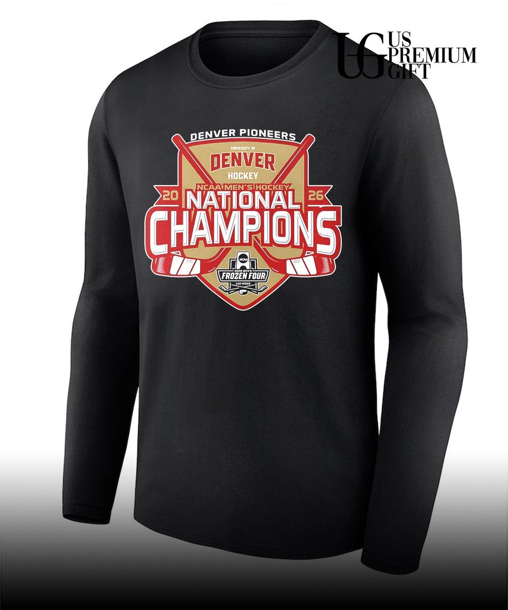 2026 Crimson Denver Pioneers 11-Time National Champions NCAA Frozen Four Men’s Ice Hockey shirt