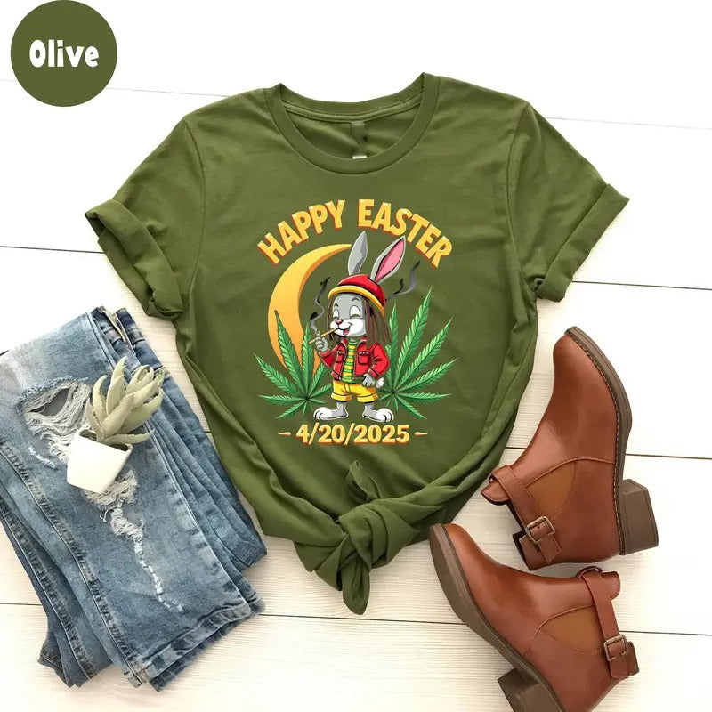 Funny 420 Easter Skip The Hunt Smoke The Blunt Shirt, Bunny Happy Easter Day 4/20, Easter Humor Shirt, Happy Easter Day...
