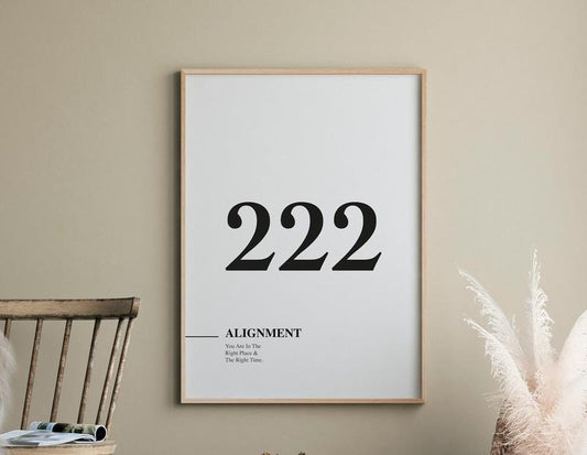 222 Angel Number, Angel Number Print, Trending Wall Art Print, Alignment, Manifestation Energy Spiritual Poster, Poster Prints No Frame, Gifts For Him Her Wall Decor, Wall Art Home Decor, Big Wall Art, Gifts For Birthday Minimalist Room