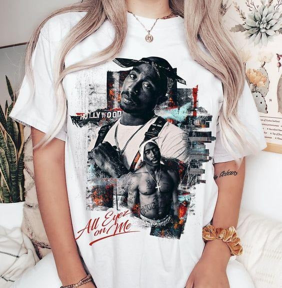 2Pac Tupac Shakur T-Shirt, Vintage 2Pac Rapper Hip Hop Legends Shirt, Vintage 90's Hip Hop Clothing, Tupac Shakur Bootleg...
