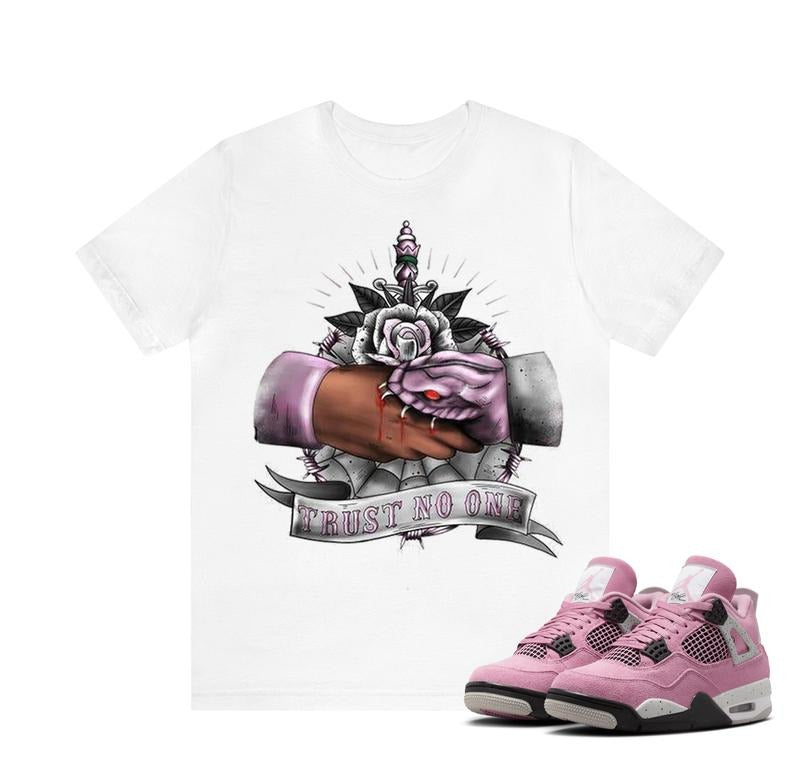 2pac Trust No One Match 4 Orchid Neutral Sneakers Unisex Y2k Graphic Tee T-shirt Hoodie, Sweatshirt | HypeDripTees.com