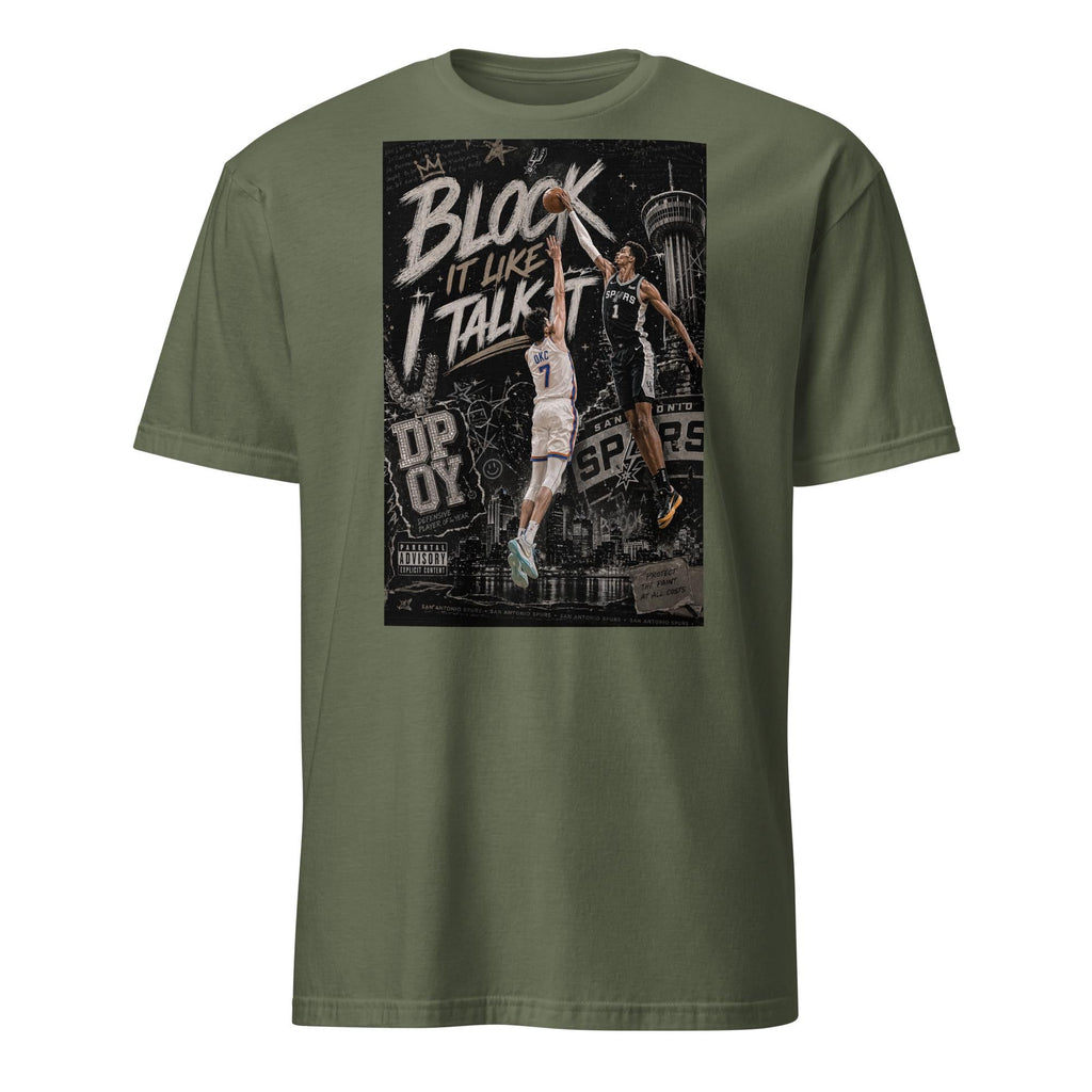 Block Like Talk Spurs Wembanyama Hip Hop Basketball Tee San Antonio Spurs Fan (4)