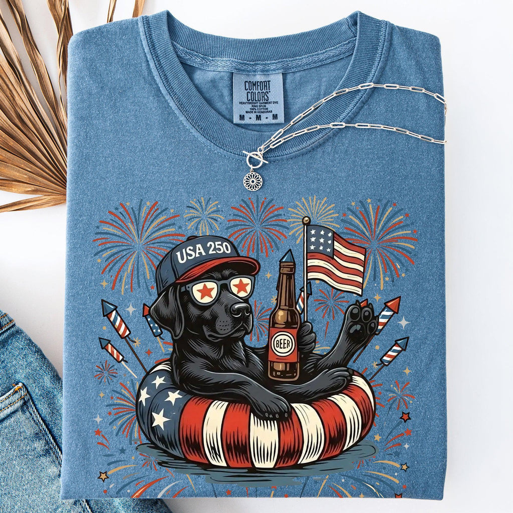 Patriotic Dogs 4th July Dog Comfort Colors 50 Dog Breeds Custom Available Usa Flag Fireworks America 250 (4)
