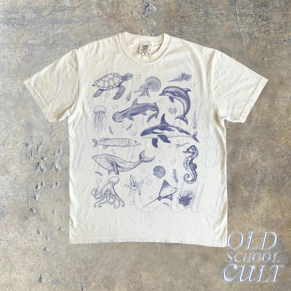 Sea Animal 90s Retro Ocean Nature Sealife Ocean Whale Orca Turtle Dolphin Shit Tee Ocean (4)