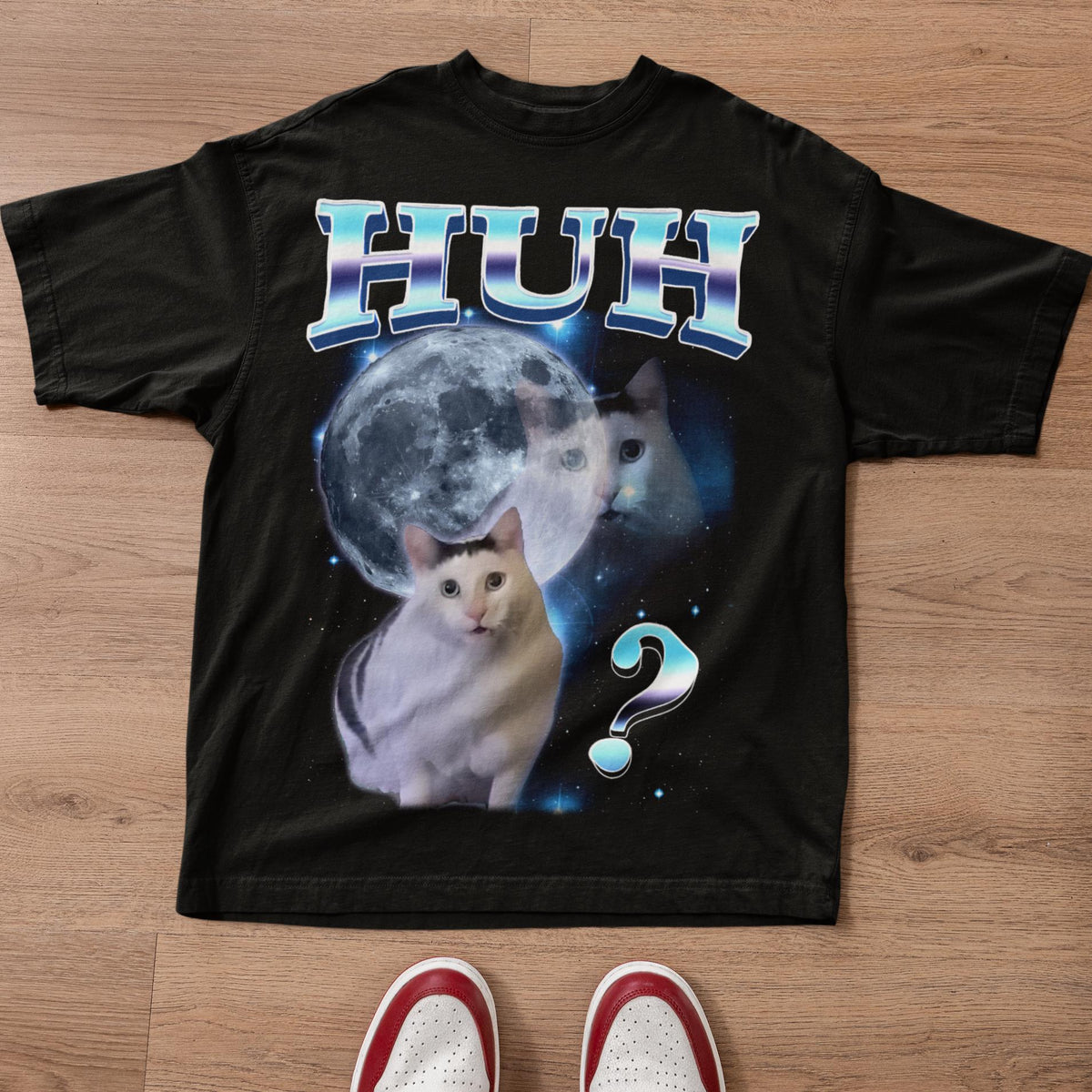 Huh Dank Cat Meme Tee Woman Man Ugly Unhinged Goofy Ahh Cats Clothes Comfort Colors Tee (4)