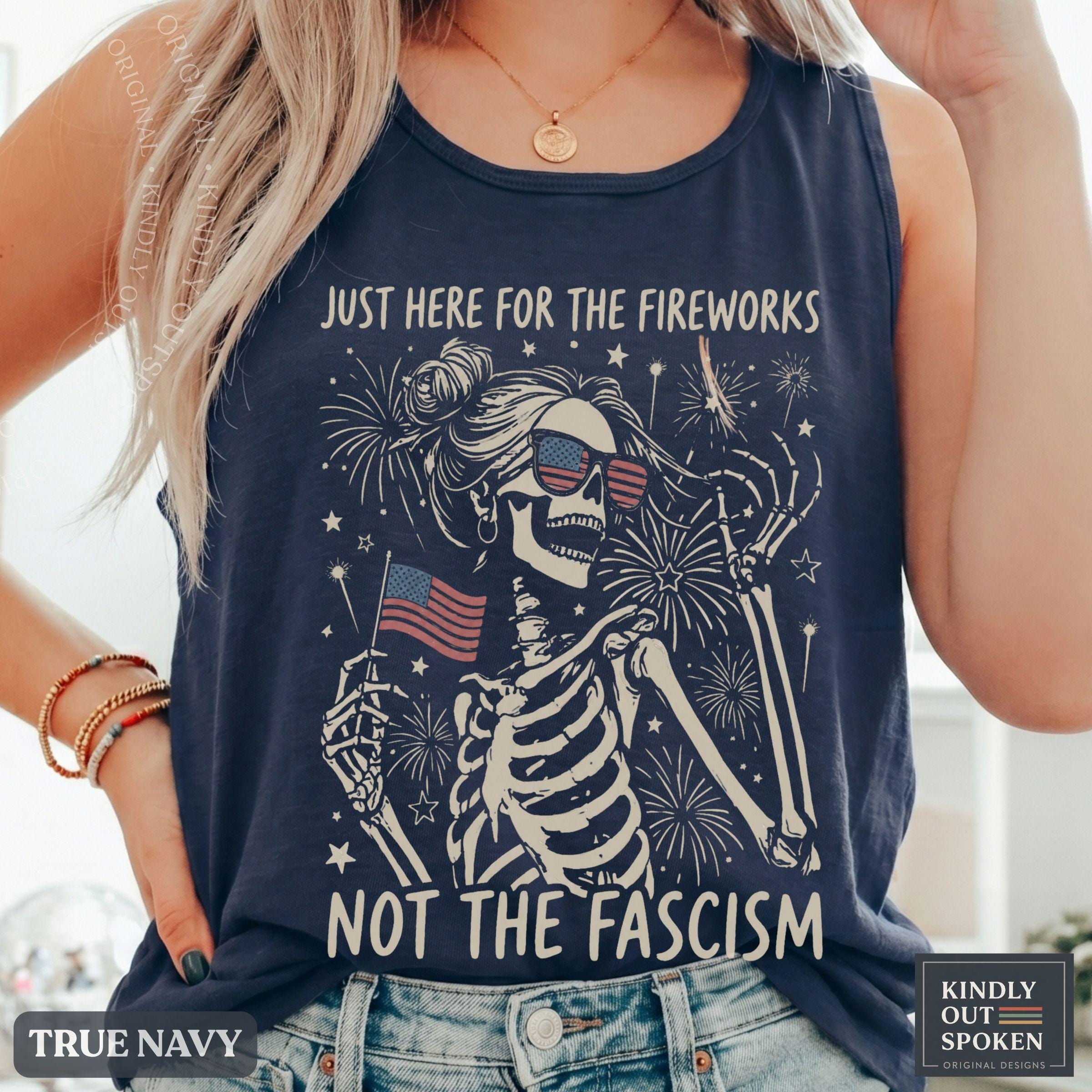 Anti Fascist July 4th Feminist Patriotic Comfort Colors Tee Liberal Fourth July Gothic America Protest Tee (4)