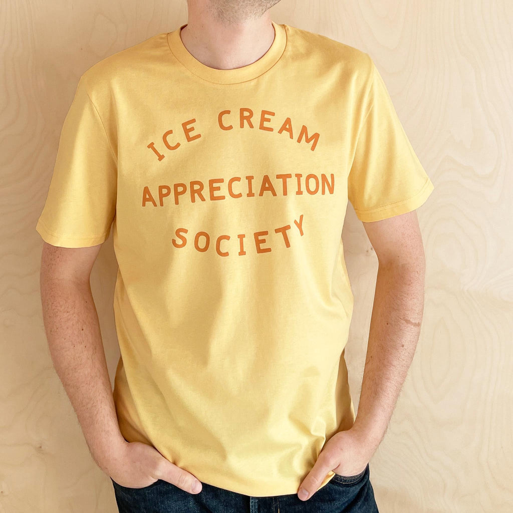 Ice Cream Appreciation Society Yellow Slogan Tee Ice Cream Lovers (4)