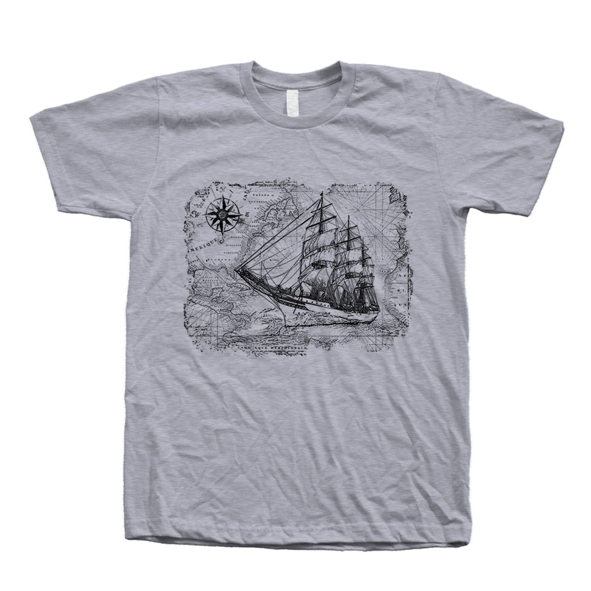 Sailing Ship Compass Map Unisex T-shirt, Sweatshirt, Hoodie (4)