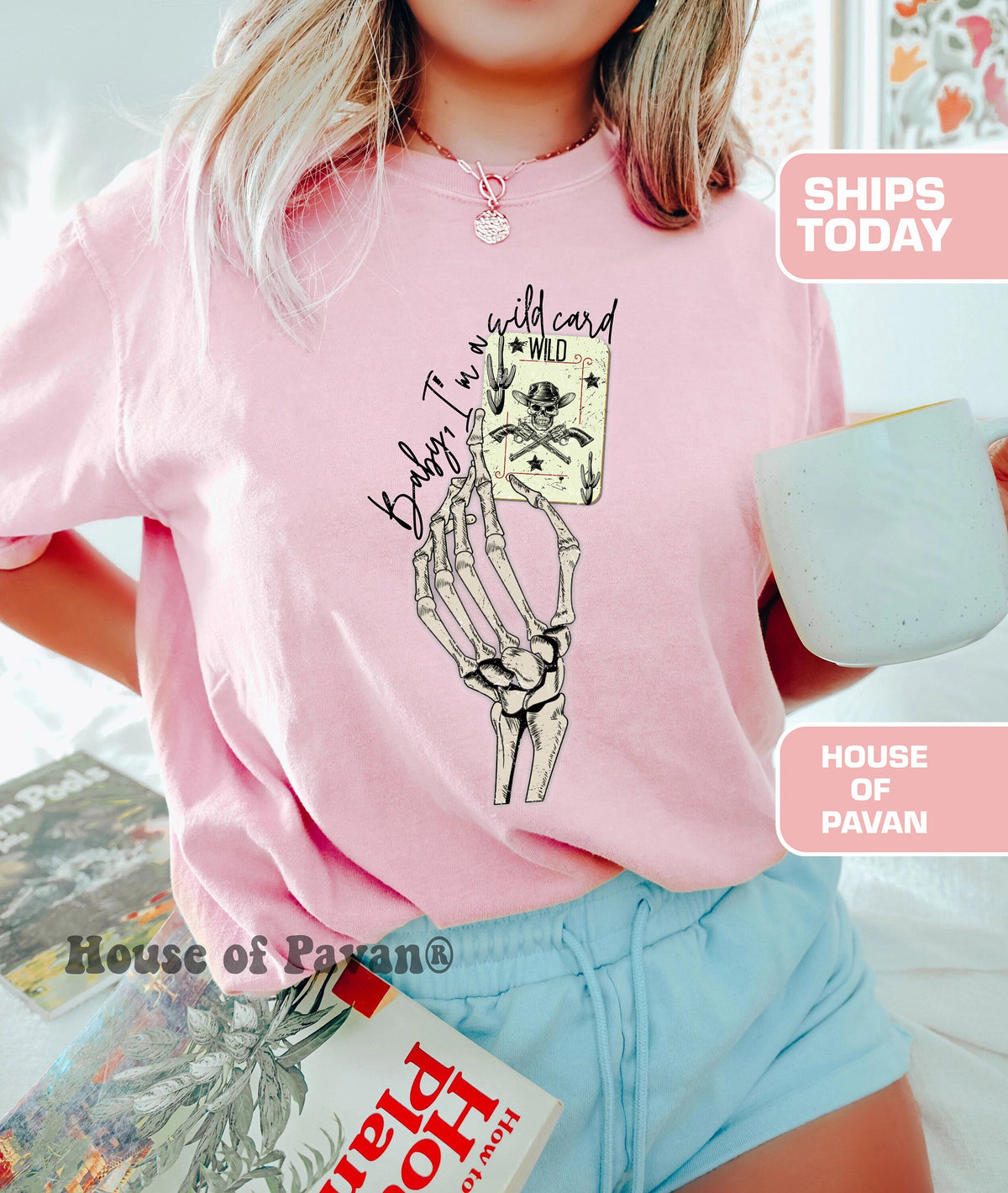 Wild Card Nashville Western Rodeo Tee Cowgirl Comfort Colors Oversized Vintage Boho Country Western Tee (4)