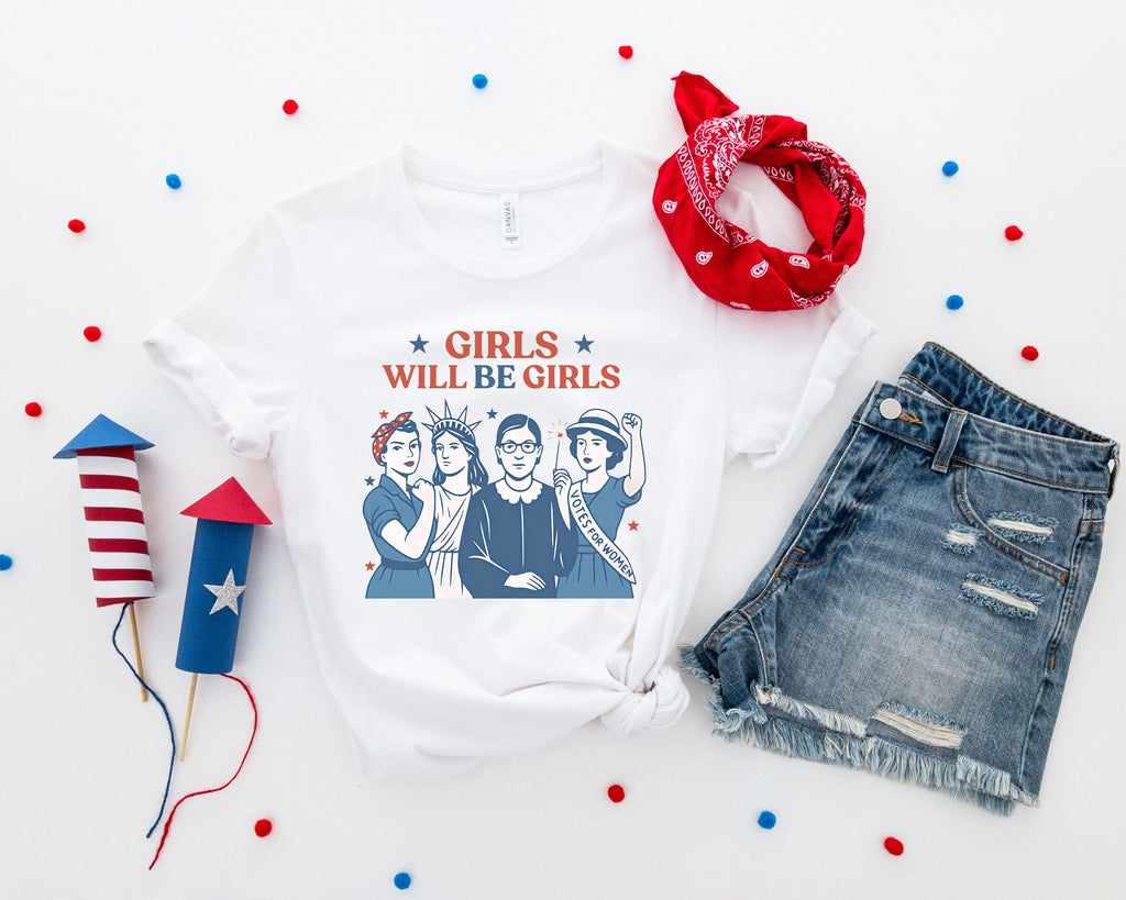Patriotic Feminist 4th July Tee Strong American Independence Day Usa (4)