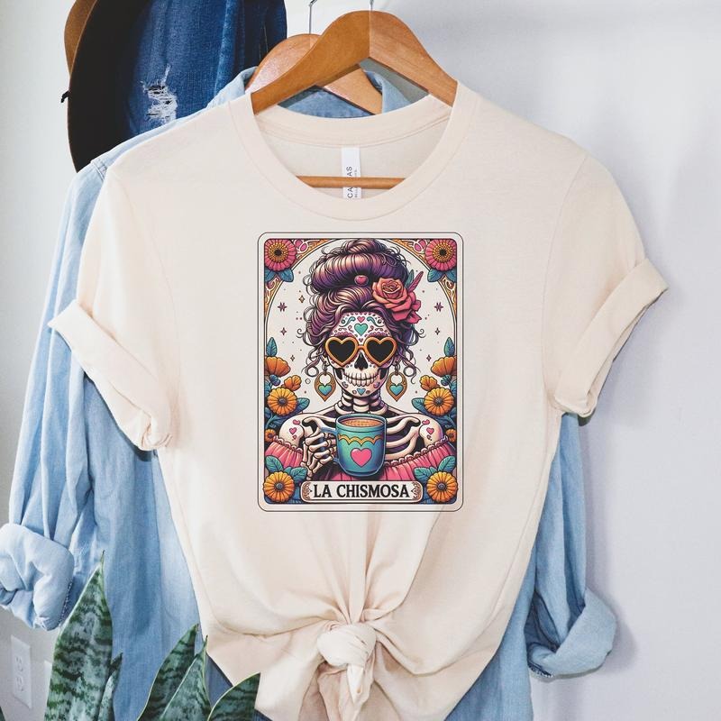 # 304 - La Chismosa Tarot Card Design - Print Unisex Crew neck Tee T-shirt - Shirt Hoodie, Sweatshirt | HypeDripTees.com