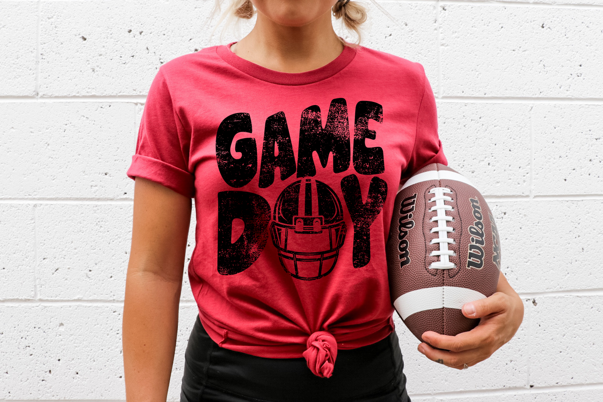 Game Day Football Helmet Printed Tee
