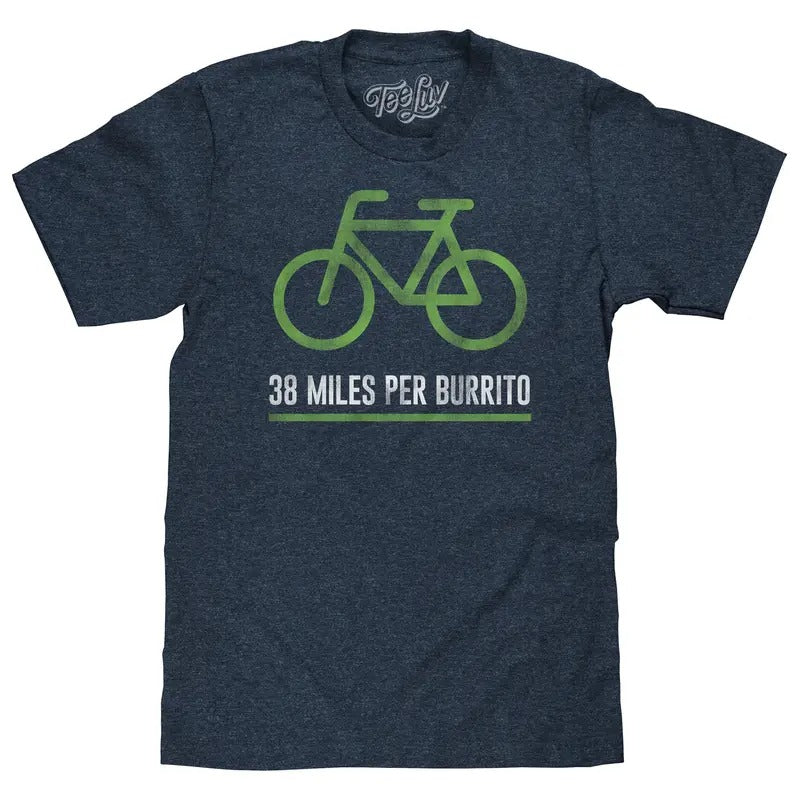 38 Miles Per Burrito Bike T-Shirt - Blue Hoodie, Sweatshirt | HypeDripTees.com