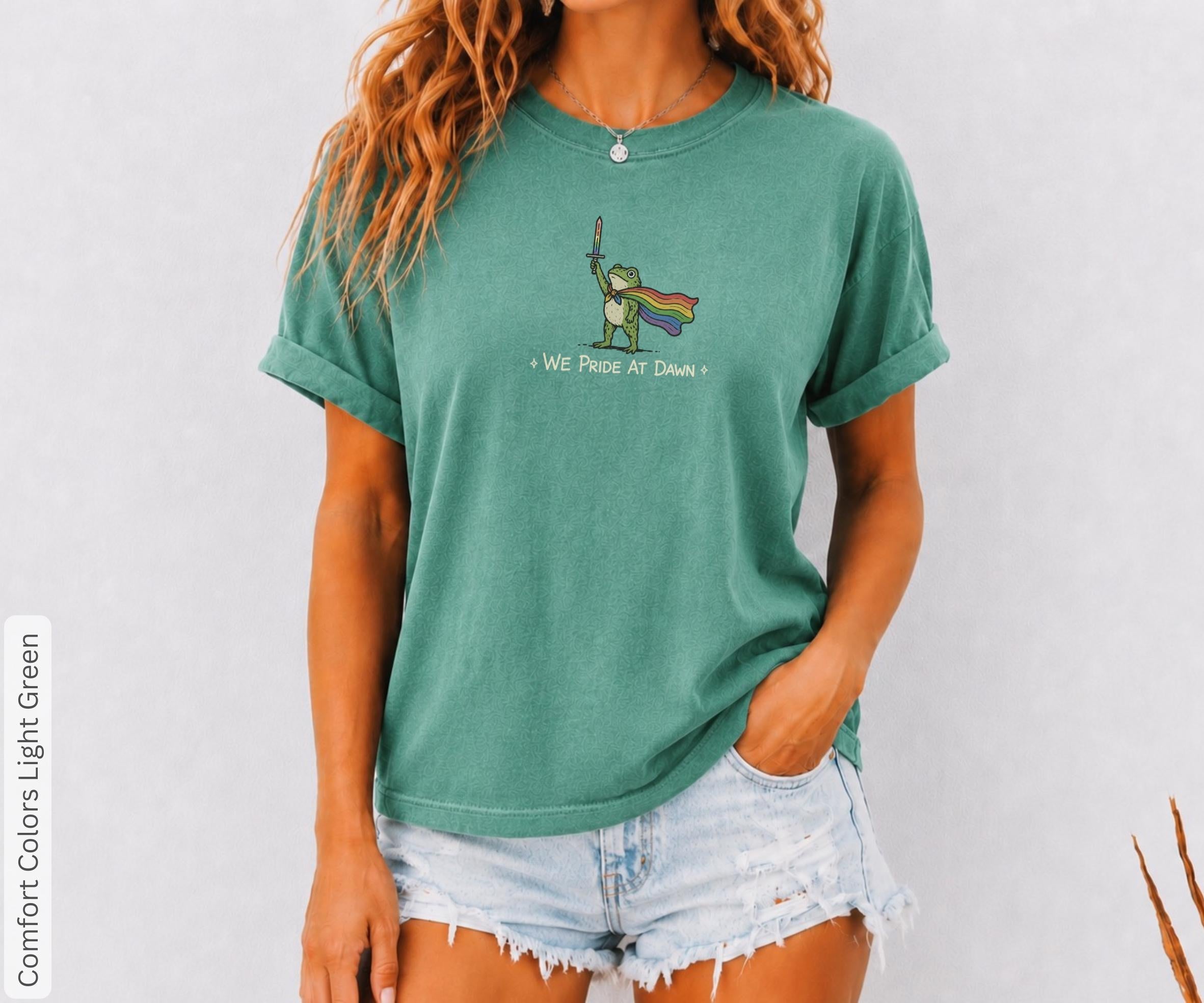 Pride Ride Dawn Frog Flag Comfort Colors Unisex T-shirt, Sweatshirt, Hoodie (5)