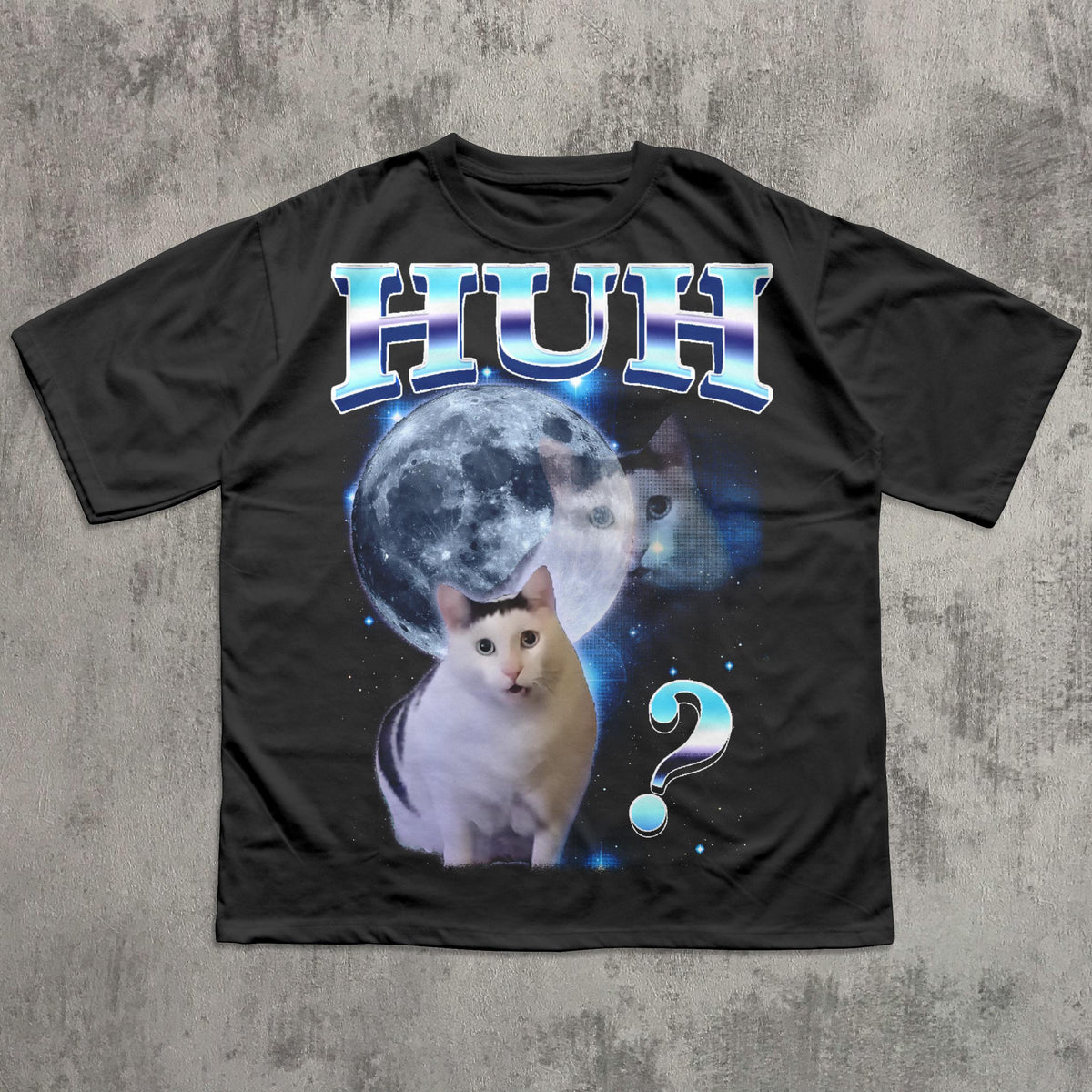 Huh Dank Cat Meme Tee Woman Man Ugly Unhinged Goofy Ahh Cats Clothes Comfort Colors Tee (5)