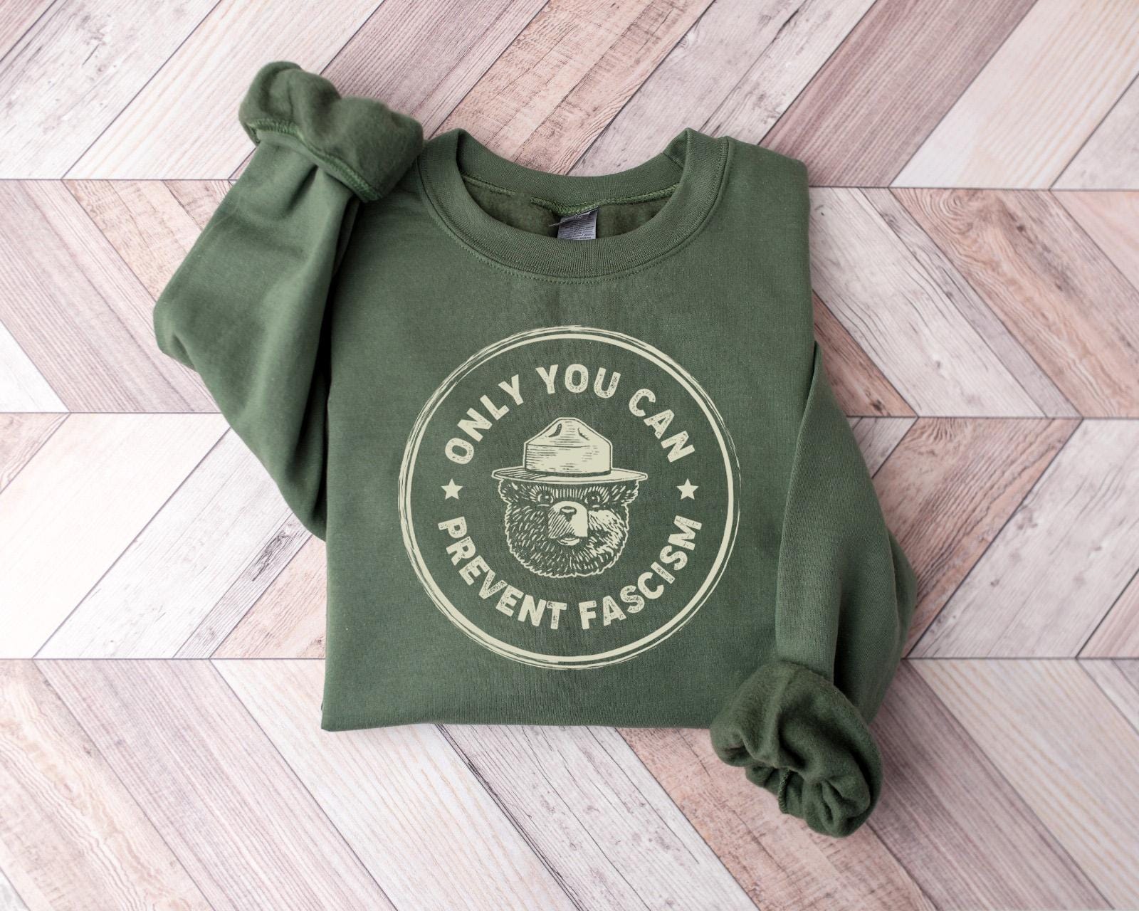 Only Prevent Fascism National Park Bear Anti Trump Comfort Tee Progressive Liberal Political (5)