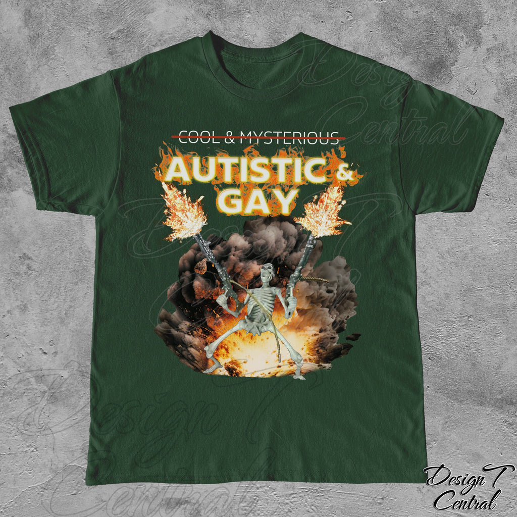 Autistic Gay Skeleton Explosion Unisex T-shirt, Sweatshirt, Hoodie (5)