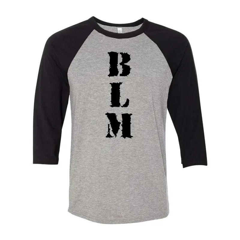 BLM Black Lives Matter 3/4 Sleeve Raglan Baseball T-Shirt Casual Crewneck Hoodie, Sweatshirt | HypeDripTees.com