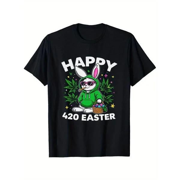 420 Easter Bunny T-shirts, Stoner Bunny Weed Sweatshirt, Cotton Knit, Classic Design, Perfect Gifts For Smoker Hoodie