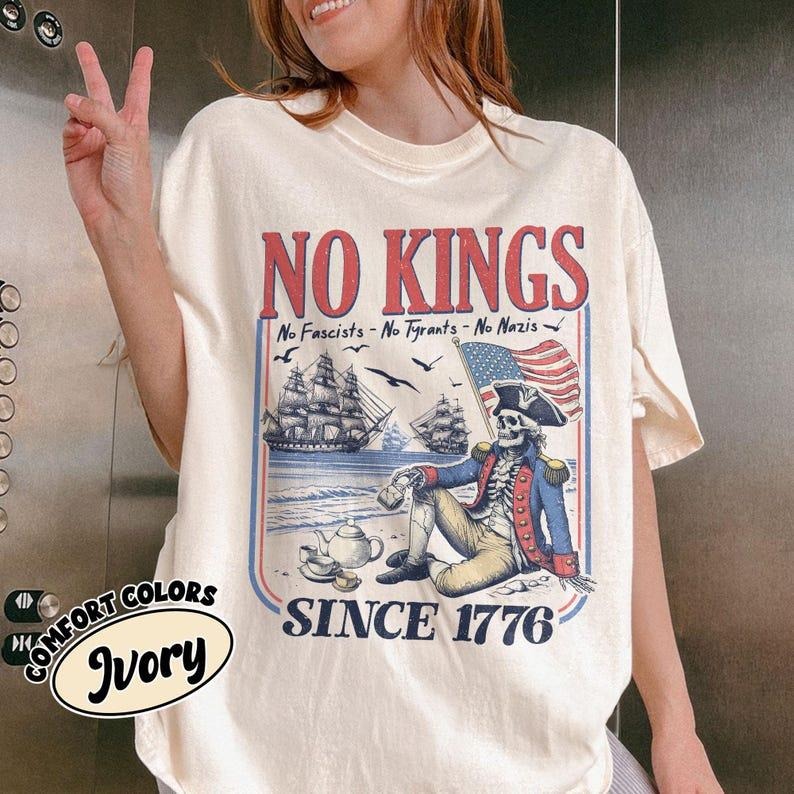 Retro No Kings Since 1776 Shirt Comfort Colors, Rejecting Kings Shirt, No Kings In America 86/47, 4th Of July America Tee...