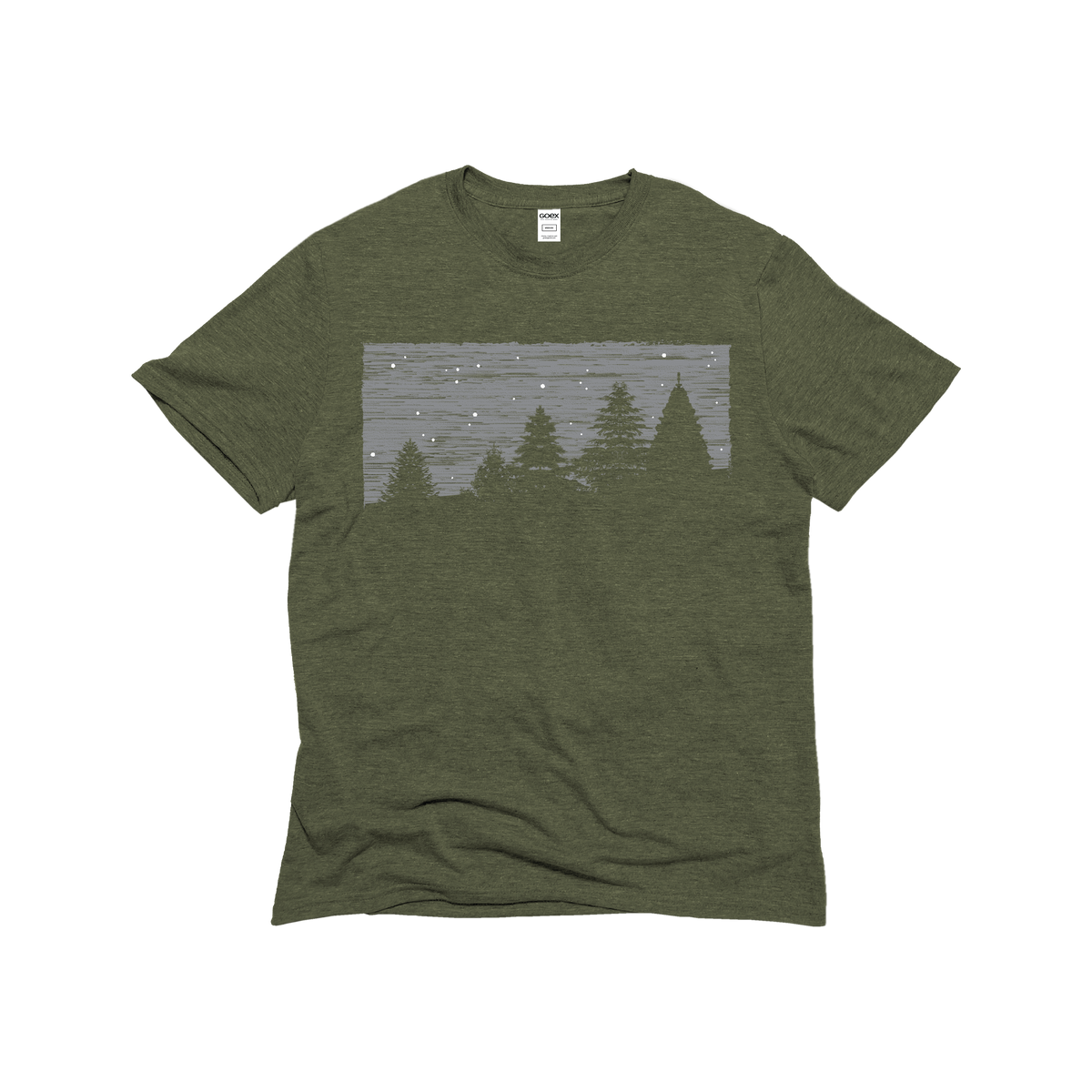 Cedar Trees - Olive Unisex Graphic Tee - 12pk