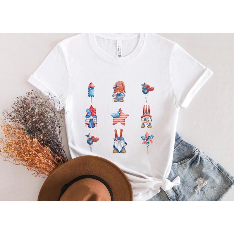 4th Of July Gnome Tee Adorable Patriotic Gnome Shirt Fourth Of July Shirt Patriotic Womens Tee Fun July 4th Shirt Hoodie,...
