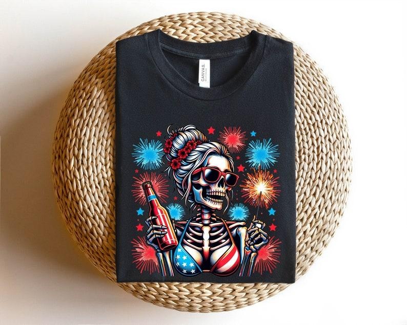4th of July Skull Shirt,Freedom Shirt Hoodie, Sweatshirt | HypeDripTees.com