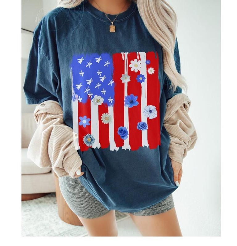 4th of July T-Shirt, July Fourth T-Shirt, Brushstrokes USA Flag Shirt Hoodie, Sweatshirt | HypeDripTees.com