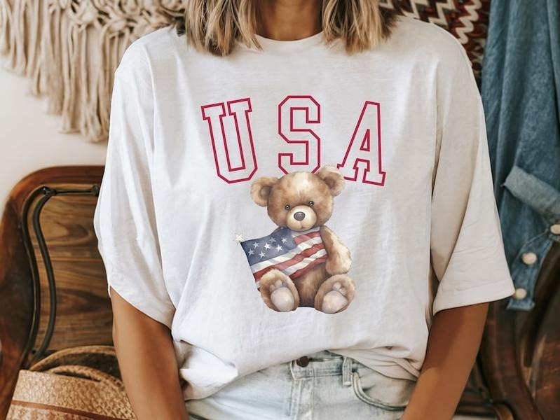 4th of July USA Bear Shirt Hoodie, Sweatshirt | HypeDripTees.com