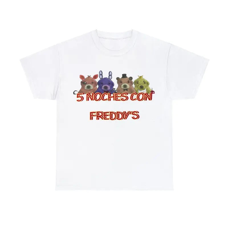 5 Noches Con Freddy's Tee, Unisex T shirt, Meme T shirt Cotton Hoodie, Sweatshirt | HypeDripTees.com