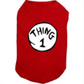 Dog Shirts for Pet Clothes Soft Breathable Puppy Shirts Pop Culture Thing 1 to Thing 9 Printed Pet T-Shirt (RED-1, Medium)
