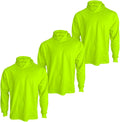 High Visibility Shirts for Men 3 Pack Long Sleeve Hi Vis Construction Safety Work Shirts S-2XL