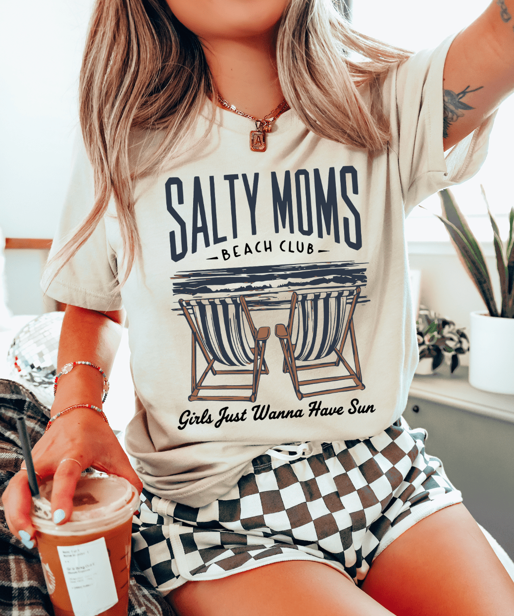 Salty Moms Beach Club - Cream Tee