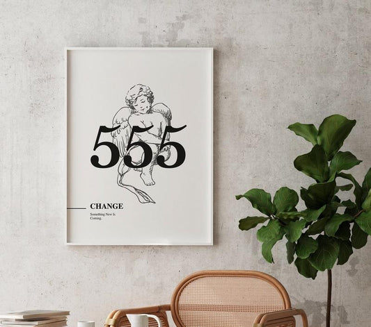 555 Angel Number, Change Angel Number Print, Trendy Wall Art Print, Alignment, Manifestation Energy Spiritual Poster, Poster Prints No Frame, Gifts For Him Her Bedroom Decor, Wall Art Home Decor, Big Wall Art, Gifts For Birthday Decoration Artwork
