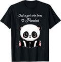 Just A Girl Who Loves Pandas BW T-Shirts