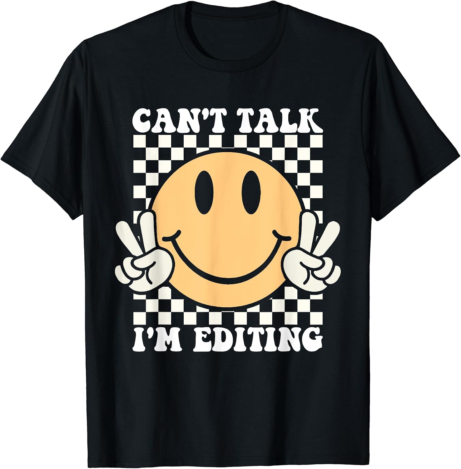 Funny Face Can't Talk I'm Editing Crewneck Gifts