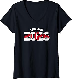 Women's England 2026 English Flag V-Neck T-Shirt