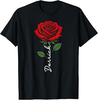 Derrick Red Flower Art First Name for Men Kids Boys T-Shirt
