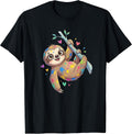Colorful Sloth Lover Kids Rainbow Art