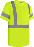 Work Shirts for Men ConstrUCRtion Class 3 High Visibility Shirts, Hi Vis Reflective Safety T-Shirts for Men Women, Short Sleeve Work Shirts, Durable to Use, UCR-Yellow XL