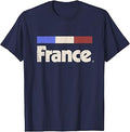 Retro France Flag Drapeau FranÃ§ais Blue French T-Shirt
