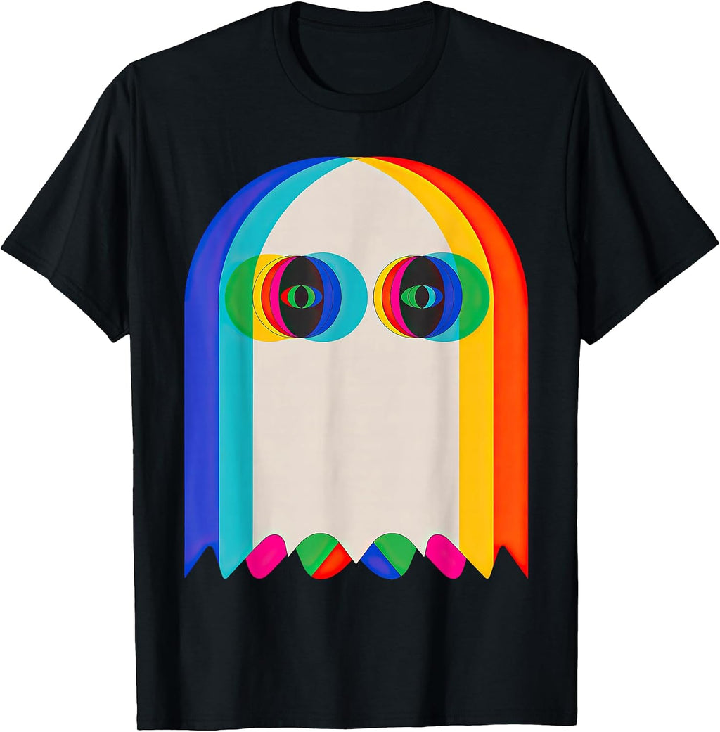 Ghost Trippy Vaporwave Halloween Techno t -shir t