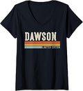 Women's Dawson Retro Vintage Men Kids Boys First Name V-Neck T-Shirt