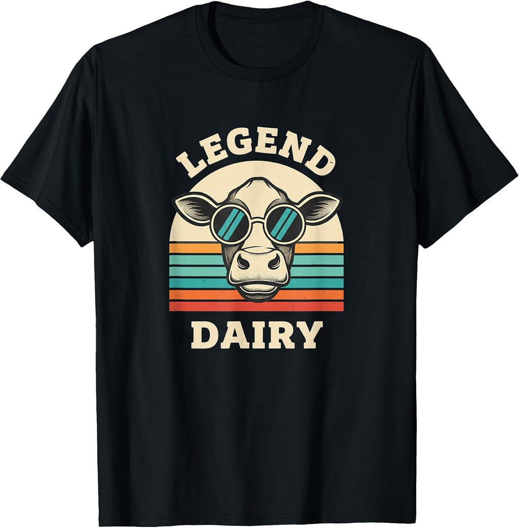Farm Cow Dairy Legend Funny Retro Vintage Barnyard