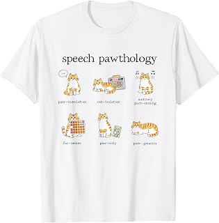 Speech Pawthology Funny SLP Cat Speech Therapy Pathologist T-Shirt