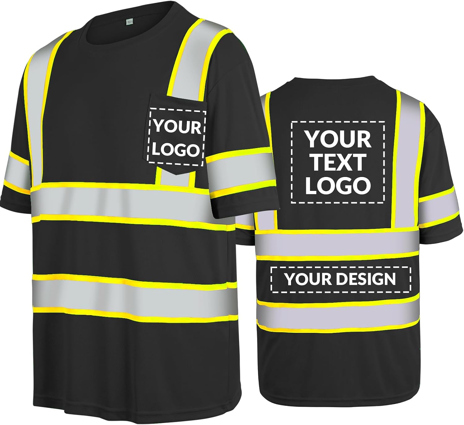 Custom safety Shirts Class 3 Hi Vis Reflective T-Shirt with logo Safety Work Shirts for Men