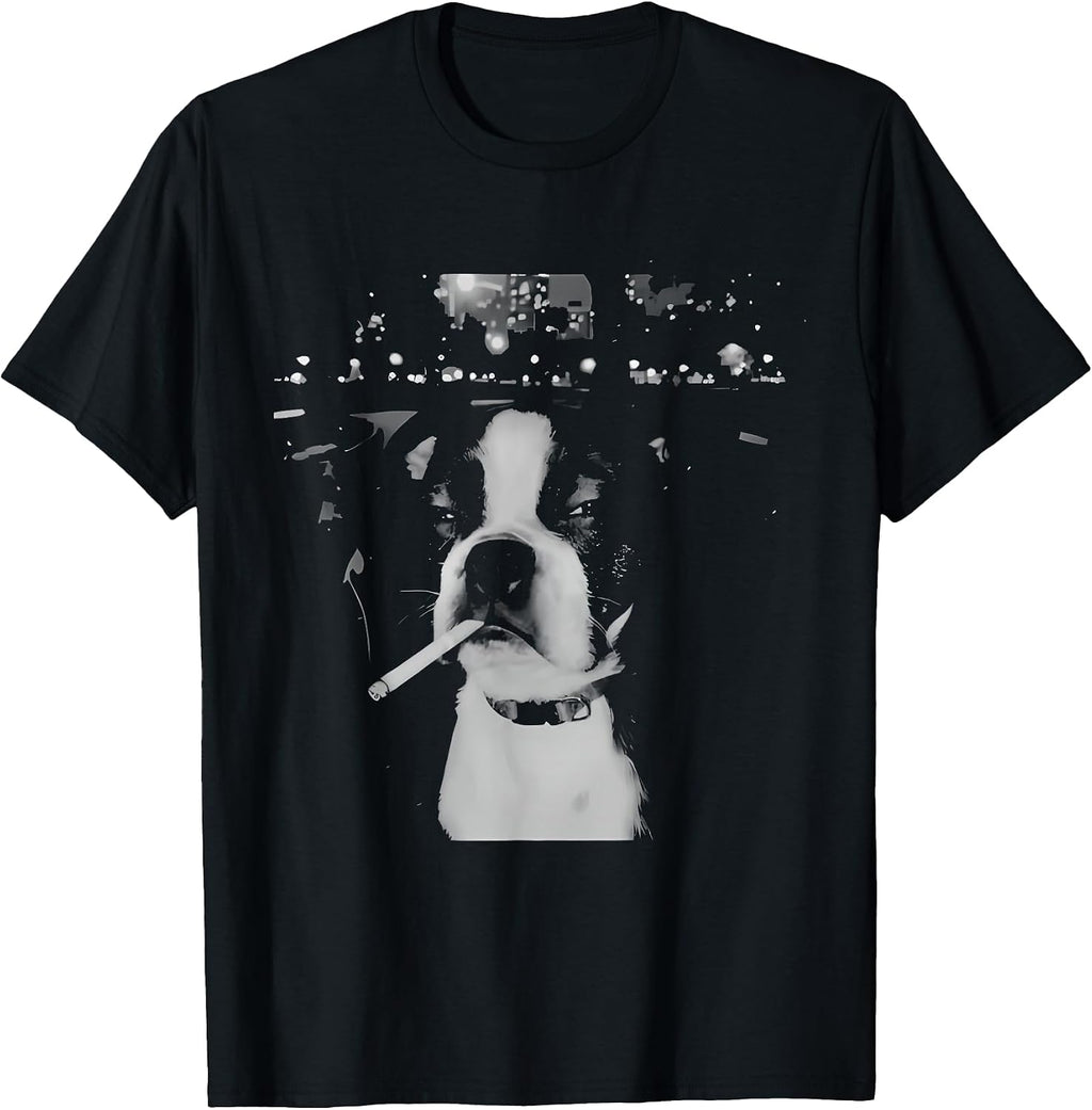 funny smoking dog meme t-shirt